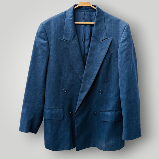 1990s vintage / double breasted pleated pants wool suit / s/m (3918290572463422780)