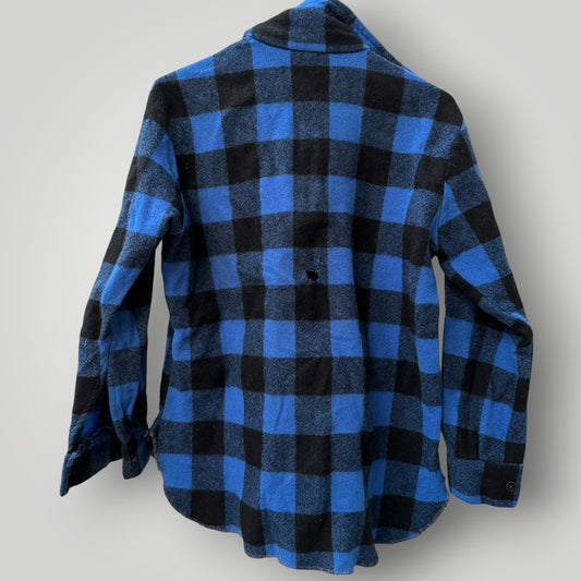 1990s vintage / REMARKABLE / blue + black bush shirt / m (3918290602862086398)