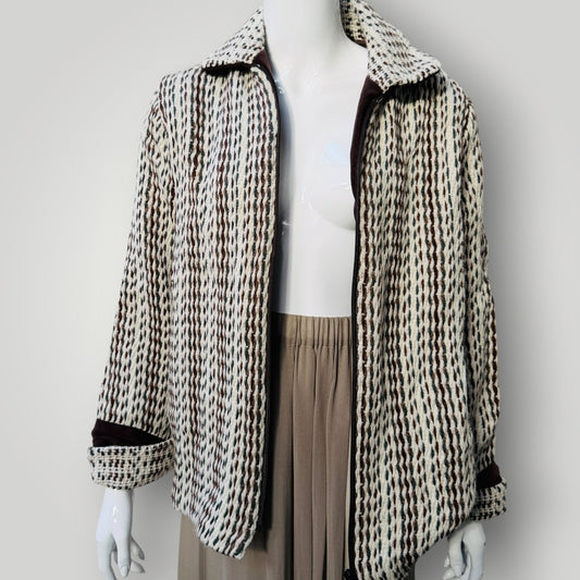 SUE BATEUP / hand woven wool jacket / made in nz / m (3918299634743511636)