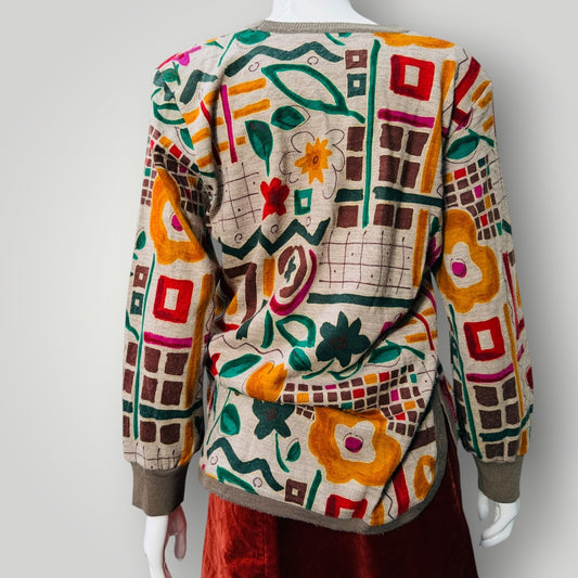 1990s vintage / hand painted / sweatshirt / s (3918466234920269828)