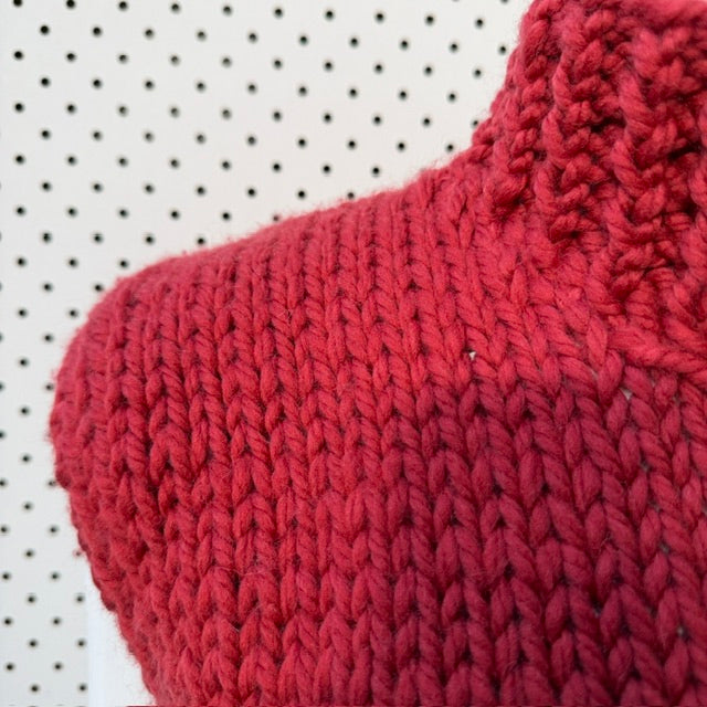 hand made / chunky knitted wool vest / s/m (3919247204091491414)