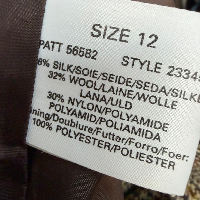 1990s vintage / PLANET / silk wool gen plaid coat / 12 (3919247246418868238)