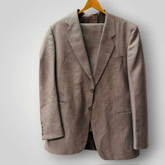 1970s/80s vintage / Stafford Ellinson / brown 2-Piece Suit / L (3920092852329728032)