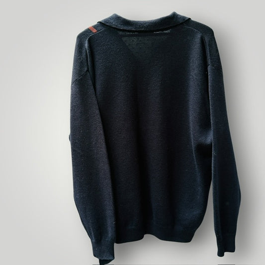 1990s aussie vintage / AKLANDA / 100% Merino Wool Polo Sweater Knit / XL (3920092864096166139)