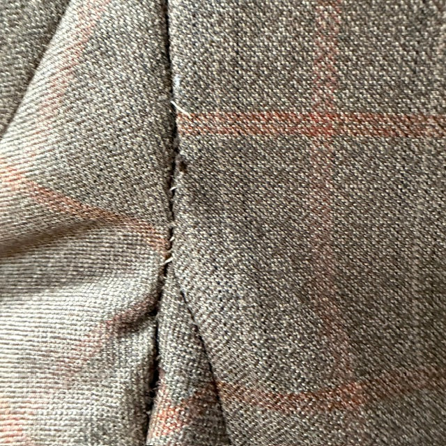 1960s NZ Vintage / Anthony Squires / brown plaid wool blazer jacket / 96R (M) (3920092990481255741)