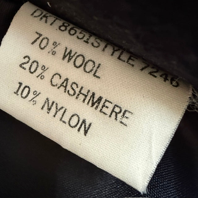 1980s/90s british vintage / WINDSMOOR / Navy Wool & Cashmere Coat / M/L (3920179327236523329)