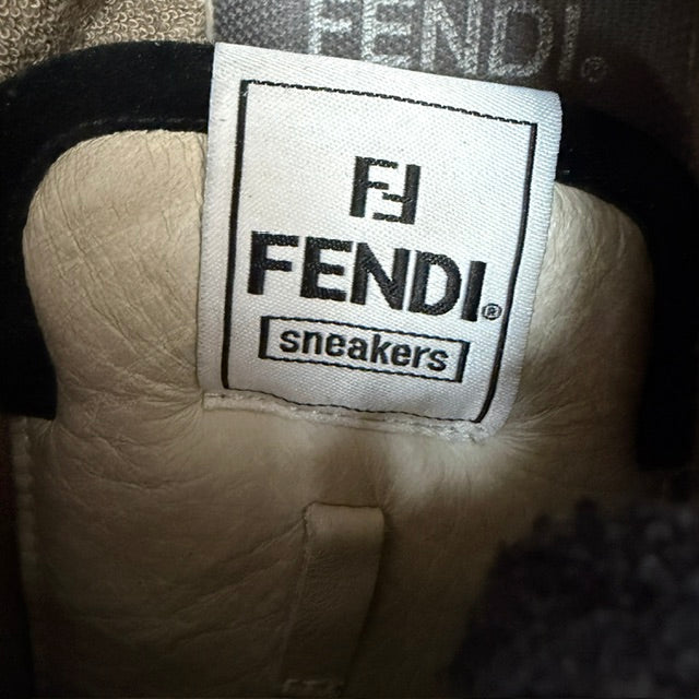 FENDI / 'match' sneakers in black + white leather with gum sole / 37 / $1500 rrp (3920459179285238952)