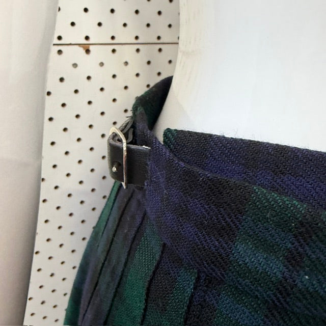 1980s vintage / EDINBURGH WOOLLEN MILL / tartan kilt or skirt / wool / s (3921388380996896514)
