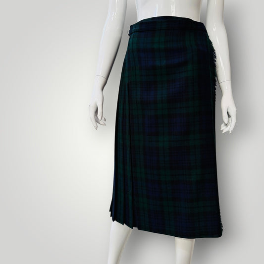1980s vintage / EDINBURGH WOOLLEN MILL / tartan kilt or skirt / wool / s (3921388599410425858)