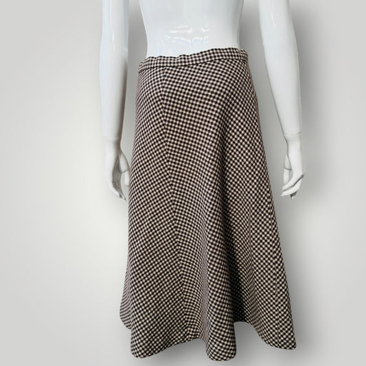 1960s vintage / herringbone / wool / a line skirt / s (3921408457063631155)
