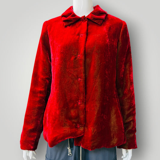 1990s nz vintage / MARILYN SAINTY / soft velvet jacket / s / made in nz (3922772100001316257)