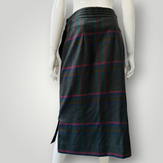 1980s nz vintage / STYLEMASTER / gaye bartlett / plaid wool skirt / s (3923222593262533396)