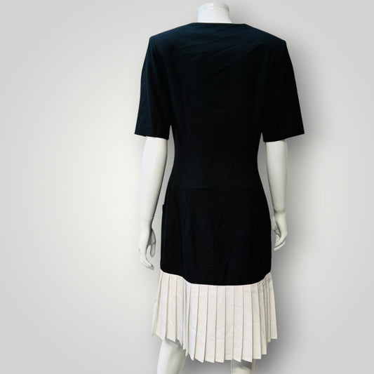 1980s nz vintage / QUEENS / drop waist dress / s / made in nz (3924526022511178395)