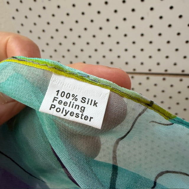 SILK poly / large colourful scarf or wrap (3925551438407135242)