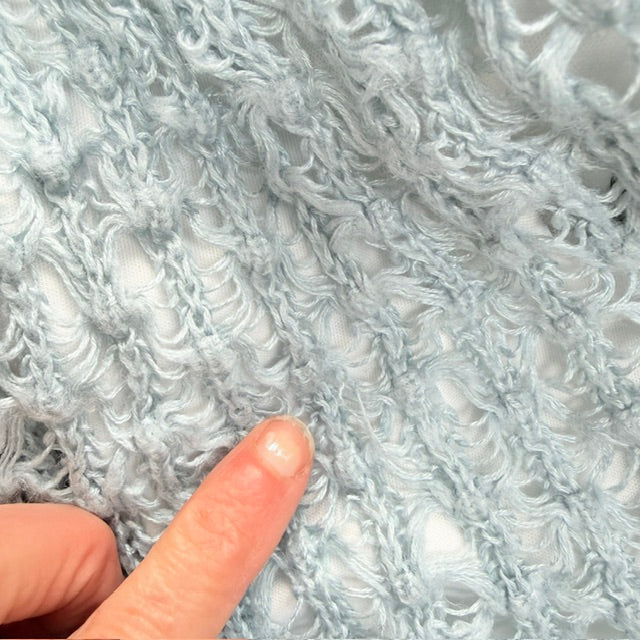pale blue / textured knit midi skirt / s/m (3925731637738325260)