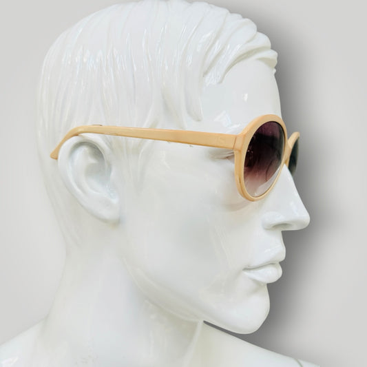 KATE SYLVESTER / cream oversized round sunglasses (3926140081019382550)