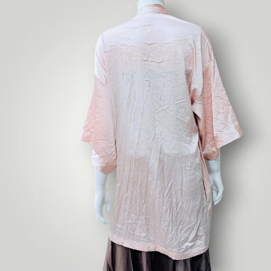VICTORIA'S SECRET / soft pink satin short robe / Size S/M (3926230092304429734)