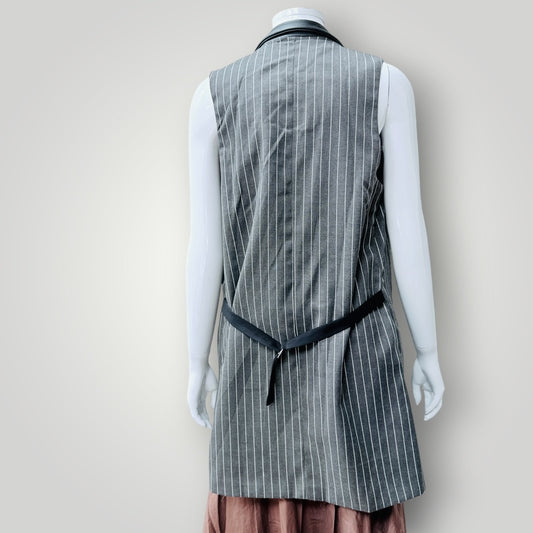 MARC / vest blazer with leather collar / s (3926230105156343250)