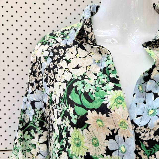 H&M / floral midi shirt dress / L (3926308964046505815)