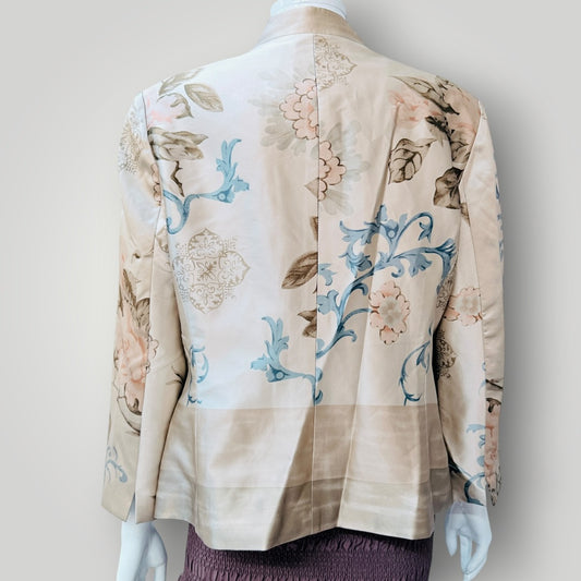 y2k aussie vintage / CARLA ZAMPATTI / patterned silk blazer / 12 (3926740763559639641)