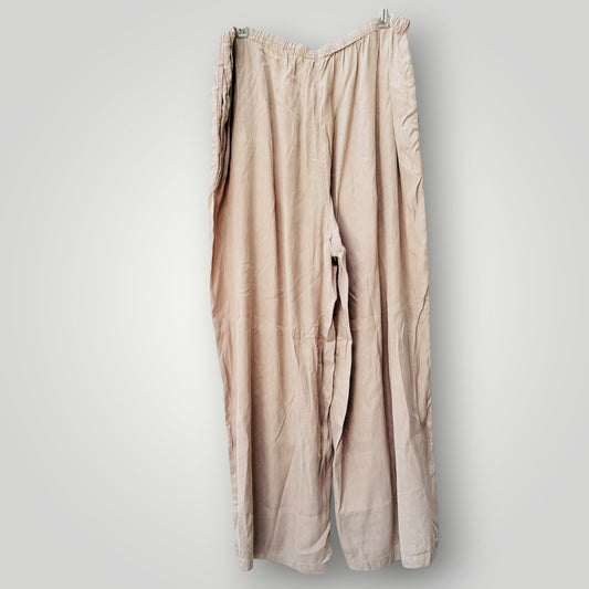 MAX / taupe silky drawstring wide-leg lounge pants / 14 (3926756983958854683)