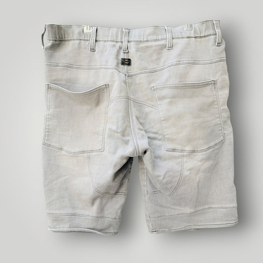 G-STAR RAW / light grey denim casual utility shorts / L (3926828405142621011)