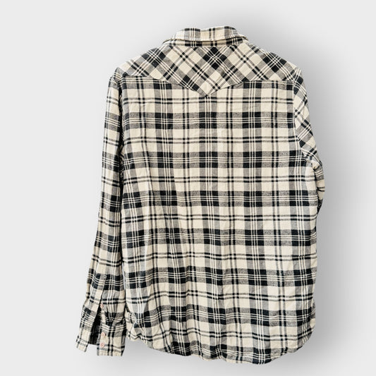 WRANGLER / plaid flannel long-sleeve western shirt / m (3926847988487448305)