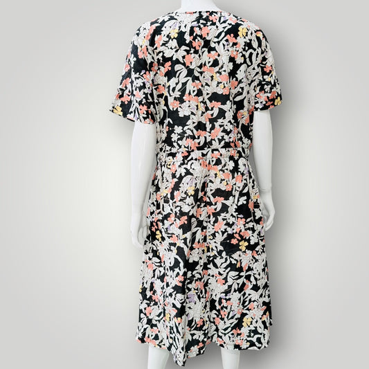 VASSALLI / black floral print midi dress / 14 (3927024739242839618)