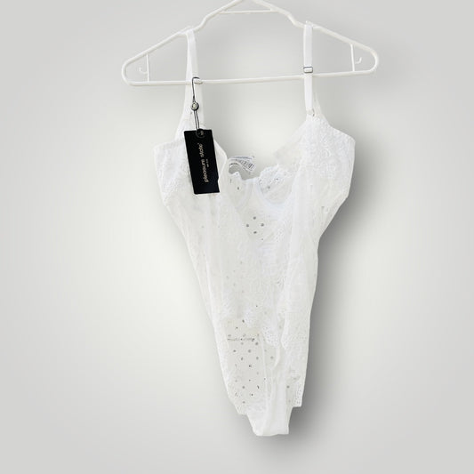 PLEASURE STATE / white lace bodysuit / 12D / new with tags (3927449802295117885)