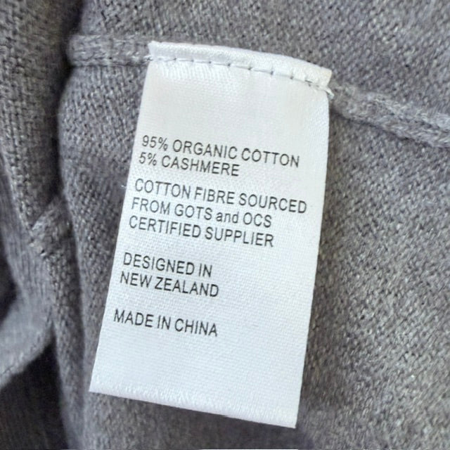 Sills - Organic Cotton Cashmere Crewneck Jumper - Grey - Size XL (3928077688948462127)