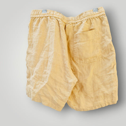 ASSEMBLY LABEL - Linen Drawstring Shorts - Mustard Yellow - Size 30 (3928210883848968316)