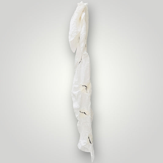 Handmade Nuno-Felted Textured Silk Scarf - white silk and merino (3928682267218942111)