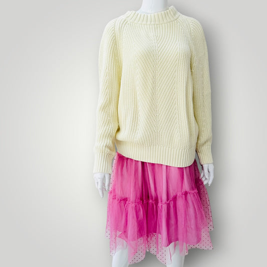 Max - Ribbed Organic Cotton Knit Sweater - Butter Yellow - Size L (3928749682000502370)