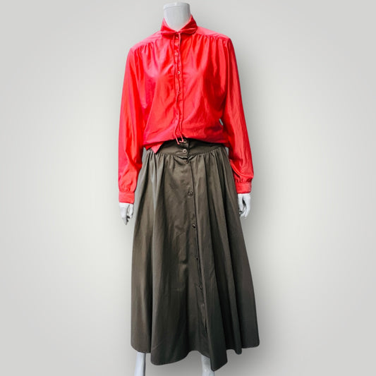 1980s nz vintage / 'frank leggett' long full thick cotton skirt