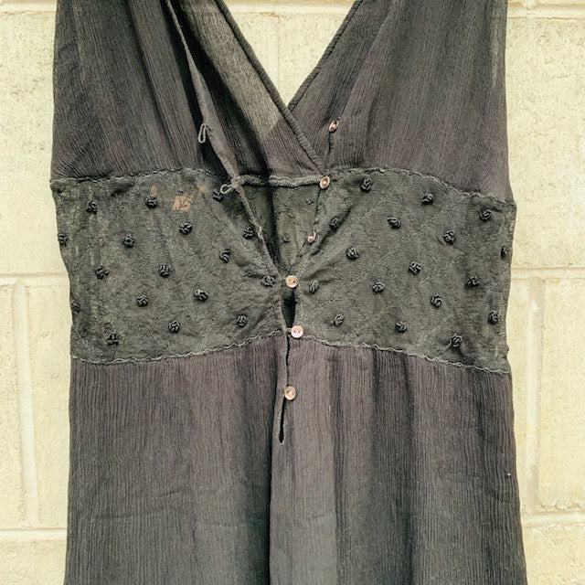 FLEUR WOOD / boho silk dress for repair / s (3771062102208730333)