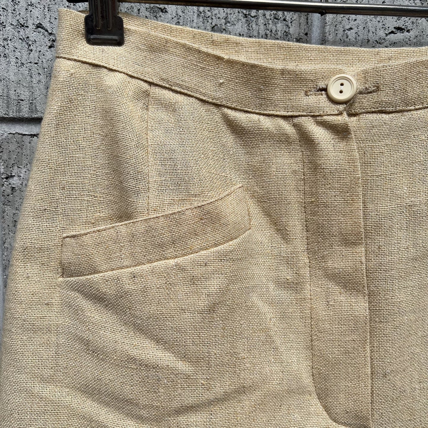 1970s NZ VINTAGE / handmade linen pencil skirt / s Vintage & retro