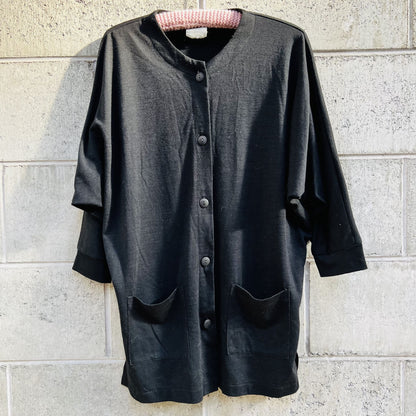 nz vintage / batwing merino cardigan or top / m (3788941581775303883)