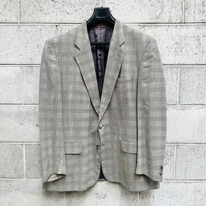 plaid wool blazer / david jones / R 116 (XXL) (3789978934243749373)