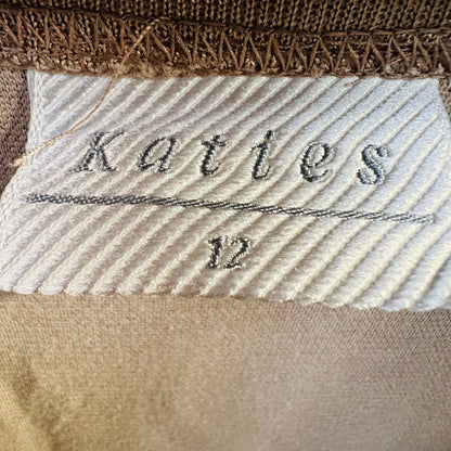 vintage KATIES / made in australia / brown button front top / 12 (3791453009639584754)