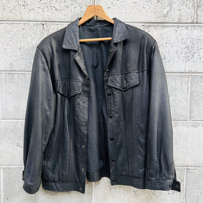 butter soft leather shirt / M (3791884643075814330)