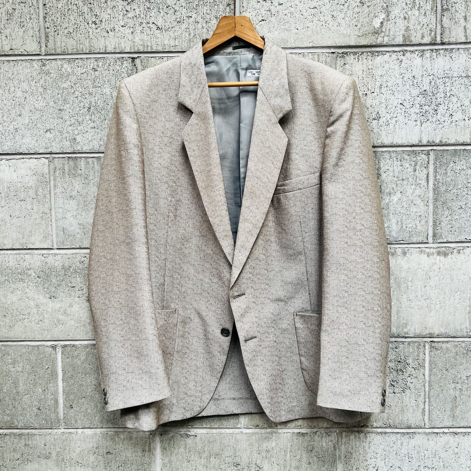 BENSON / shiny vintage beige blazer / S / made in NZ Jackets