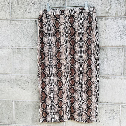 Snakeskin Split Hem Pencil Skirt / XL (3798780652072623714)