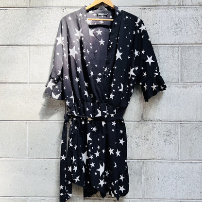 star print ruffle wrap playsuit / 22 / new (3802858751009356217)