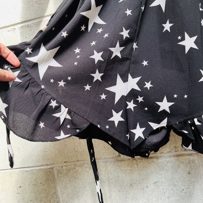star print ruffle wrap playsuit / 22 / new (3802858915324059408)