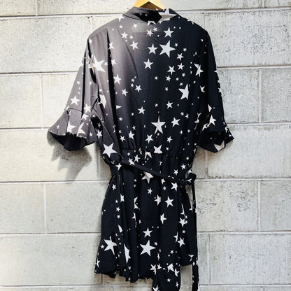 star print ruffle wrap playsuit / 22 / new (3802858945192281786)