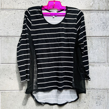 BLAK BASICS / striped top with sheer silk inserts / 12 (3810967781313205529)