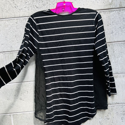 BLAK BASICS / striped top with sheer silk inserts / 12 (3810967817069648996)