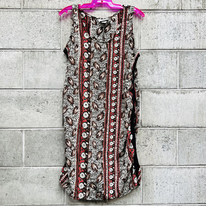SILHOUETTE / patterned vintage dress / 14 / made in australia (3816072546230504137)