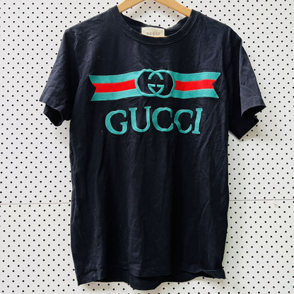 GUCCI / embroidered logo tee / m / made in italy (3823942349296613615)