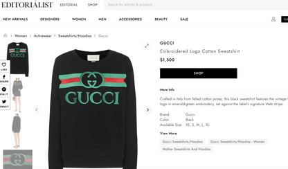 GUCCI / embroidered logo tee / m / made in italy (3823949166636701846)